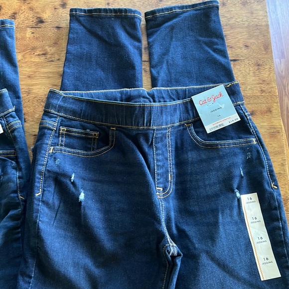 New! Girls 2pc Set Dark Jeggings - Picture 3 of 4